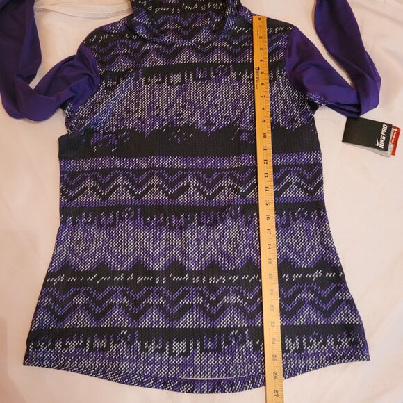Nike Pro Dri Fit Hyperwarm Women's Purple and Black Turtleneck NWT XL - Picture 13 of 13